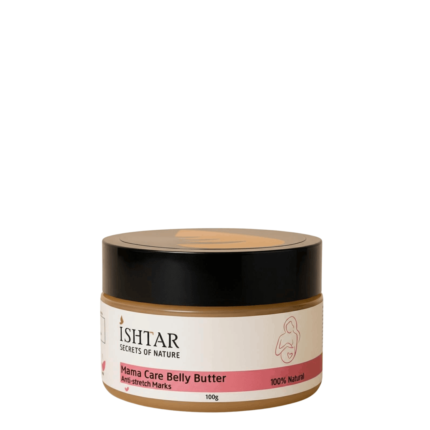 Ishtar Secrets of Nature Mama Care Belly Butter, 100% natural anti-stretch marks body butter for pregnancy, 100 g