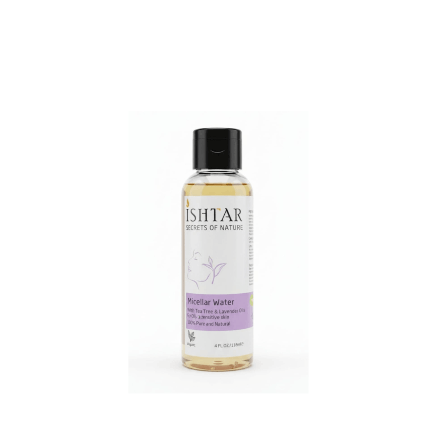 ISHTAR micellar water with tea tree and lavender oils for oily and acne-prone skin 100% pure and natural