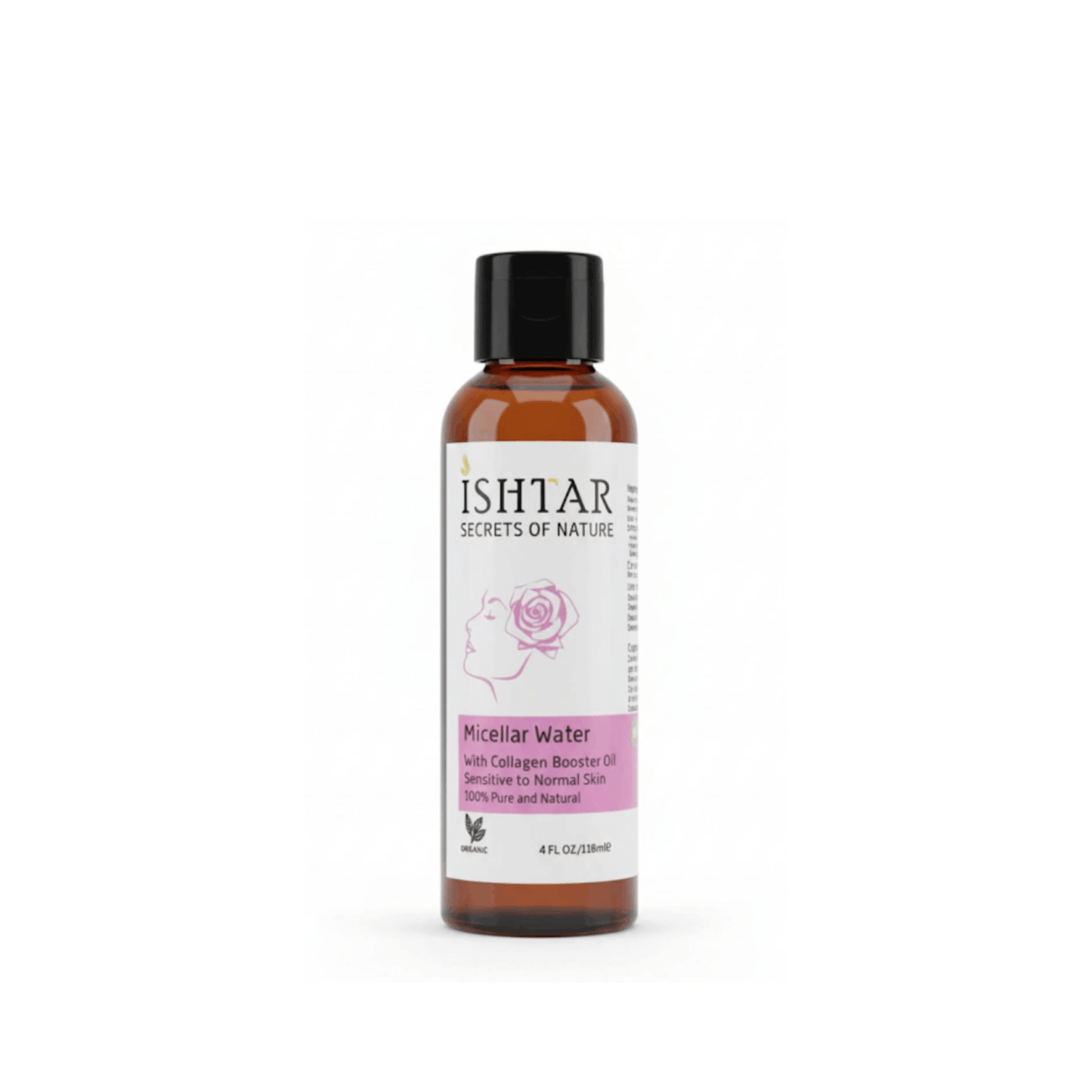 Ishtar Secrets of Nature Micellar Water with Collagen Booster Oil for sensitive to normal skin, 100% pure and natural, 118ml