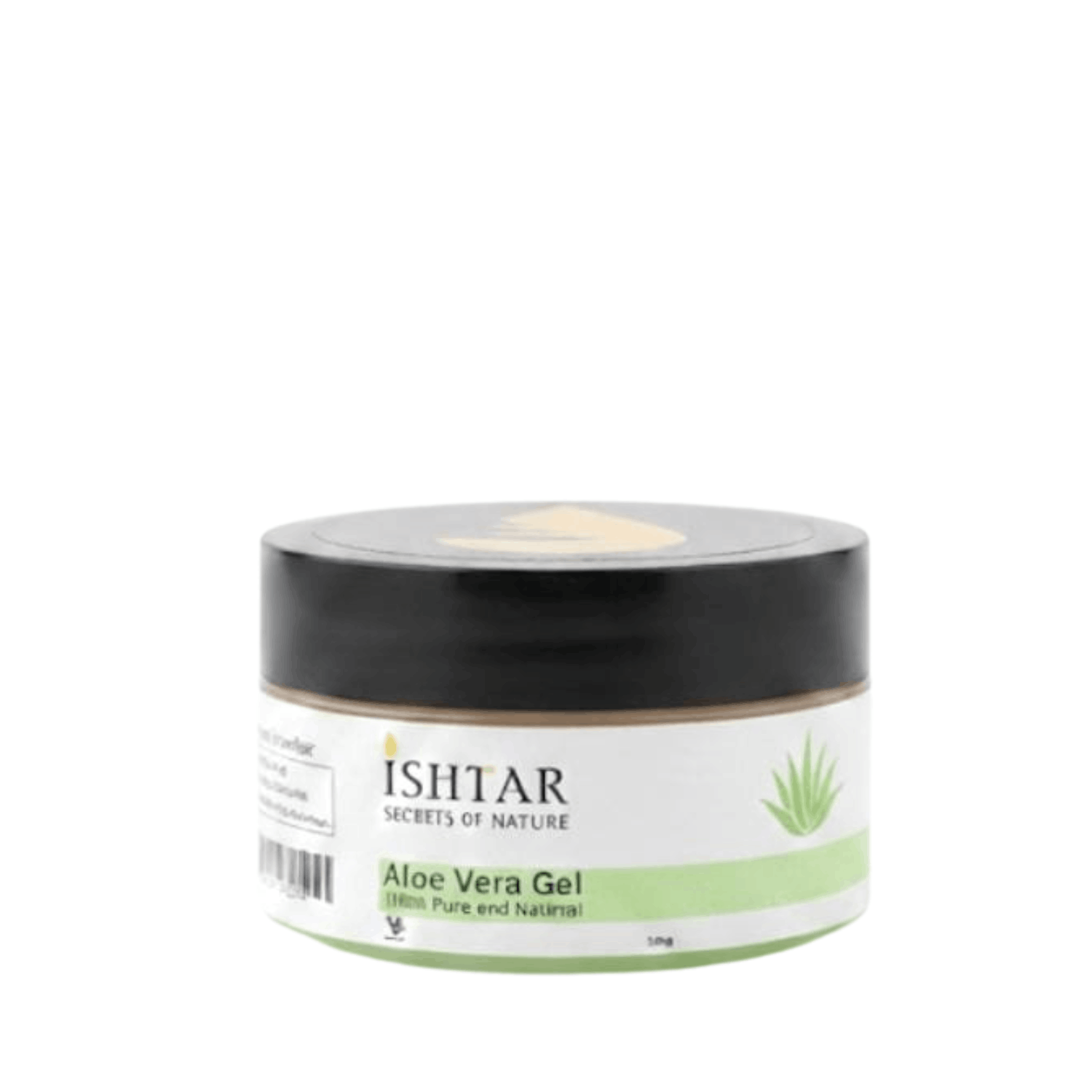 Ishtar Secrets of Nature aloe vera gel, 100% pure and natural soothing gel in cosmetic jar, 150 g