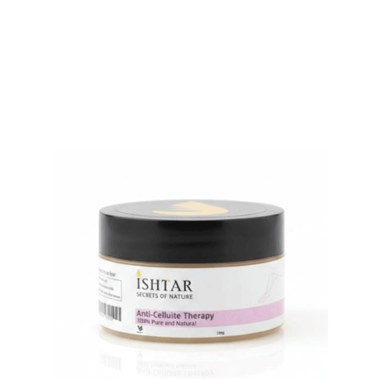 Ishtar Secrets of Nature anti-cellulite therapy cream, 100% pure and natural body care formula in cosmetic jar, 150 g