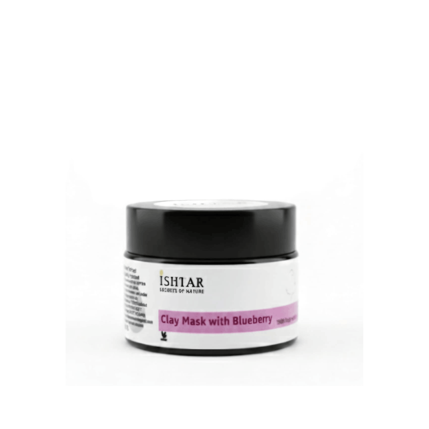 ISHTAR Clay Mask with Blueberry 100% pure and natural facial mask in black jar