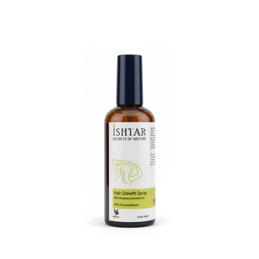 ISHTAR Hair Growth Spray with rosemary essential oil 100% pure and natural in amber spray bottle