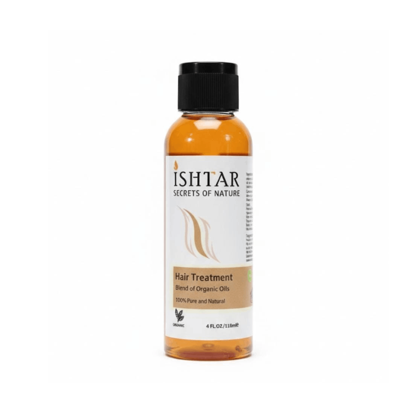 ISHTAR Hair Treatment blend of organic oils 100% pure and natural hair oil in amber bottle