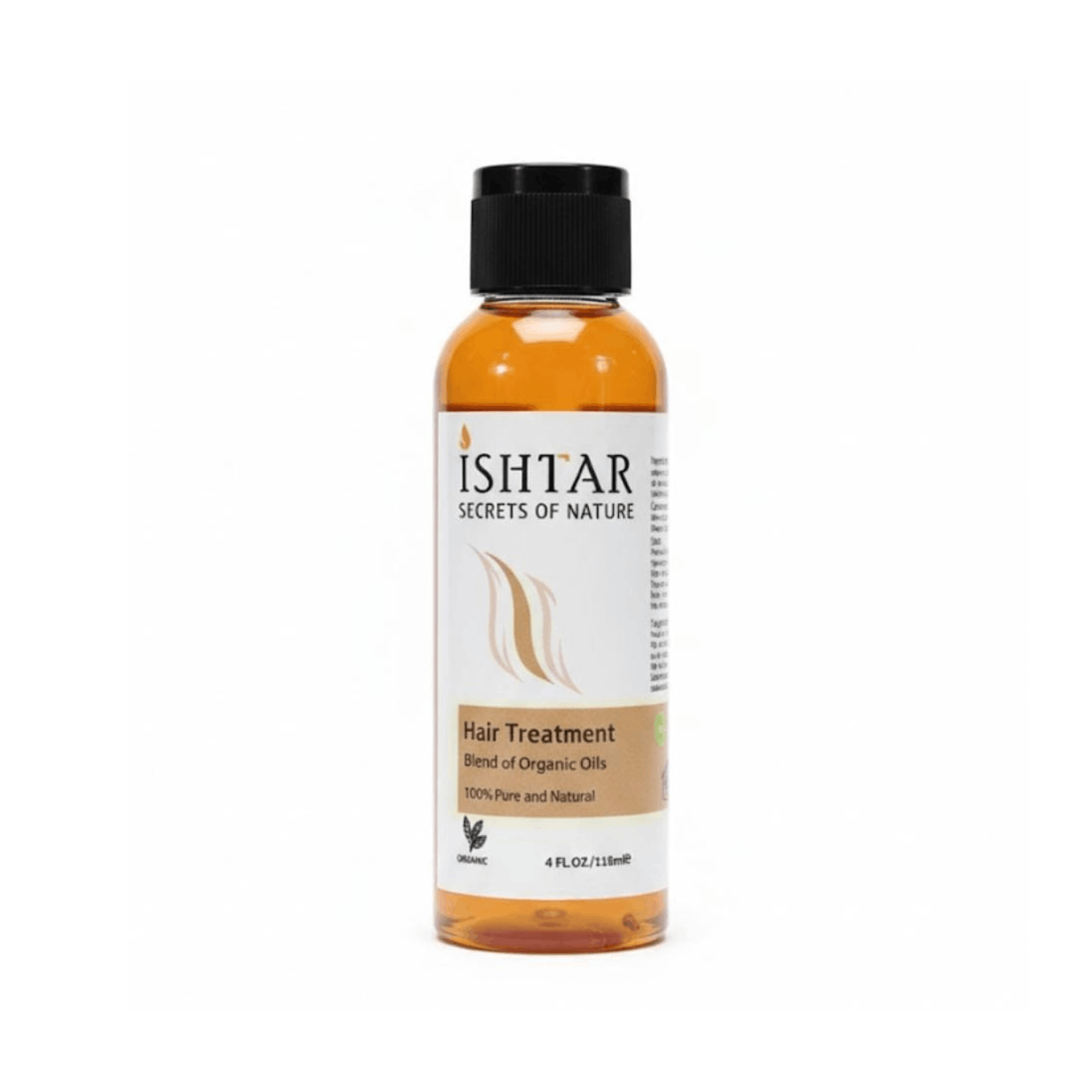 ISHTAR Hair Treatment blend of organic oils 100% pure and natural hair oil in amber bottle