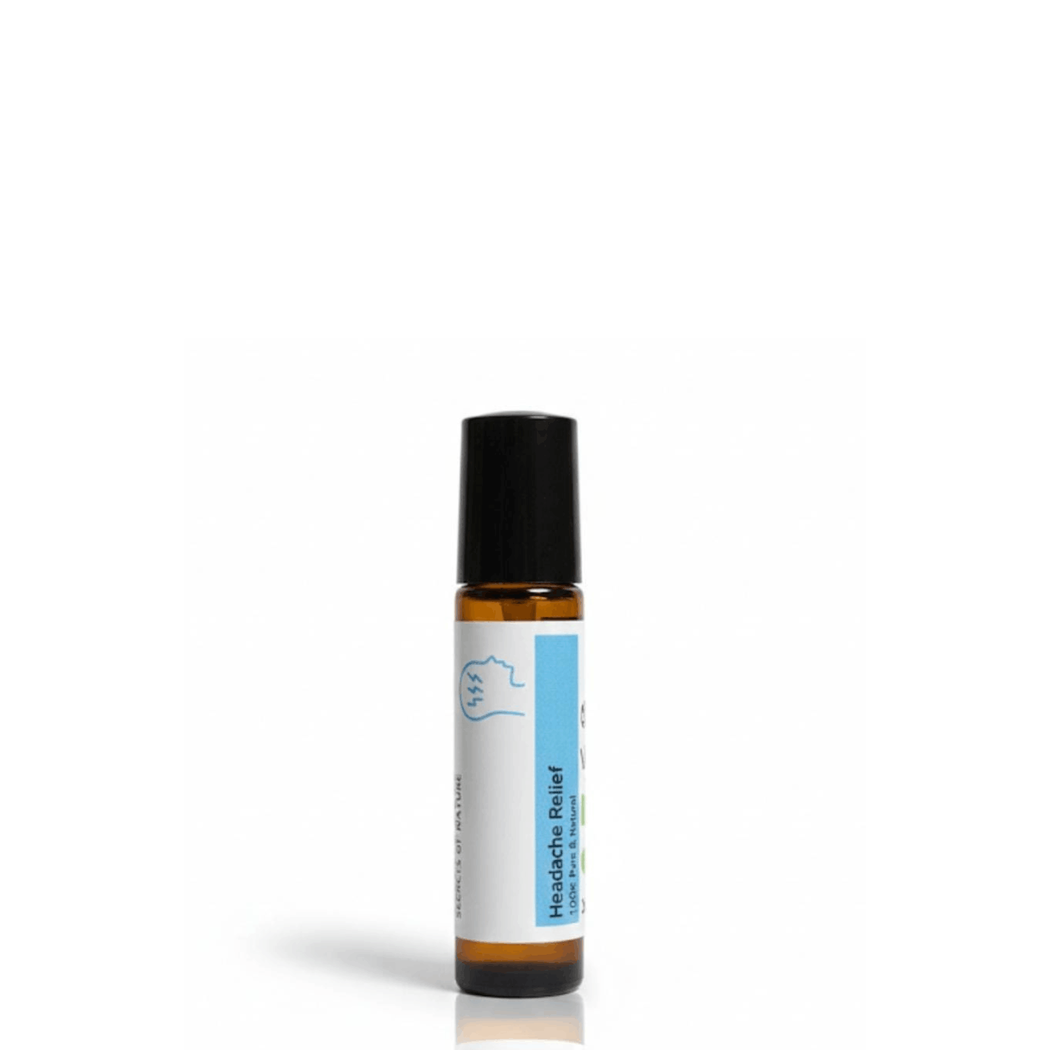 Ishtar Headache Relief natural perfume roll-on with essential oil blend in amber glass bottle