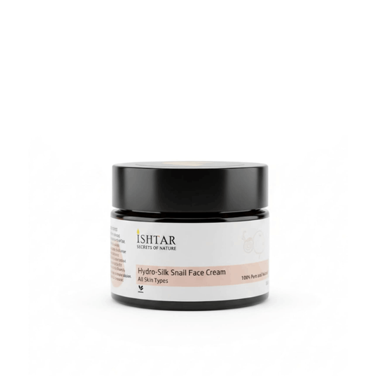 ISHTAR Hydro-Silk Snail Face Cream 100% pure and natural moisturizing cream for all skin types in black jar