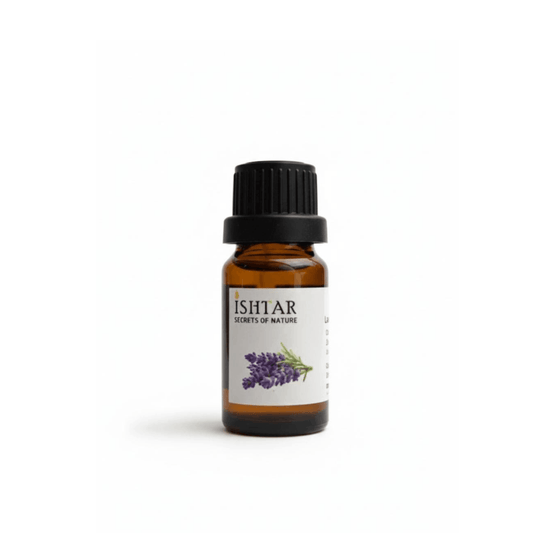 Ishtar Lavender Essential Oil 100% pure and natural in amber glass bottle with black cap