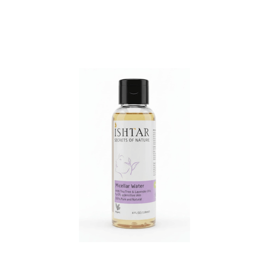 ISHTAR micellar water with tea tree and lavender oils for oily and acne-prone skin 100% pure and natural