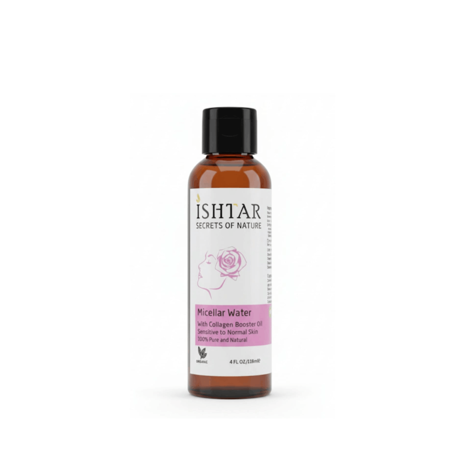 Ishtar Secrets of Nature Micellar Water with Collagen Booster Oil for sensitive to normal skin, 100% pure and natural, 118ml