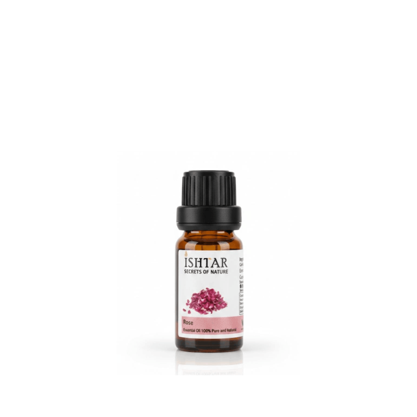 Ishtar rose essential oil bottle, 100% pure and natural essential oil in amber glass bottle