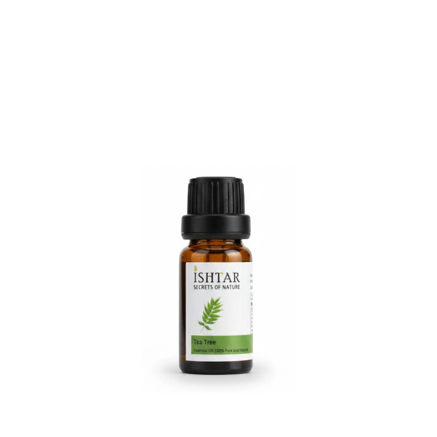 Ishtar tea tree essential oil bottle, 100% pure and natural essential oil in amber glass bottle